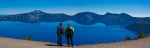 A panorama of Crater Lake in Oregon